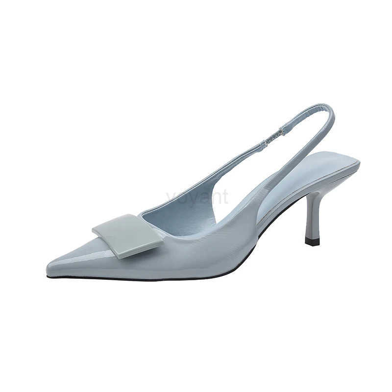 2025 Summer High Heel Wen Sandals Fashion Pointed Toe Slip On Shoes Elegant Dancing Par Pr Shoes Z250326