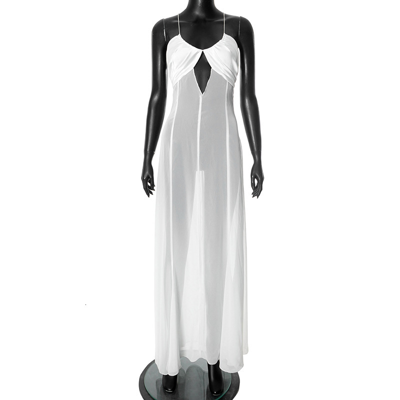2025S Fashion Designer Y DS Women S Spring Summer New Solid Color Sleeveless Splicing Sexy Bag Hip Strap Dress