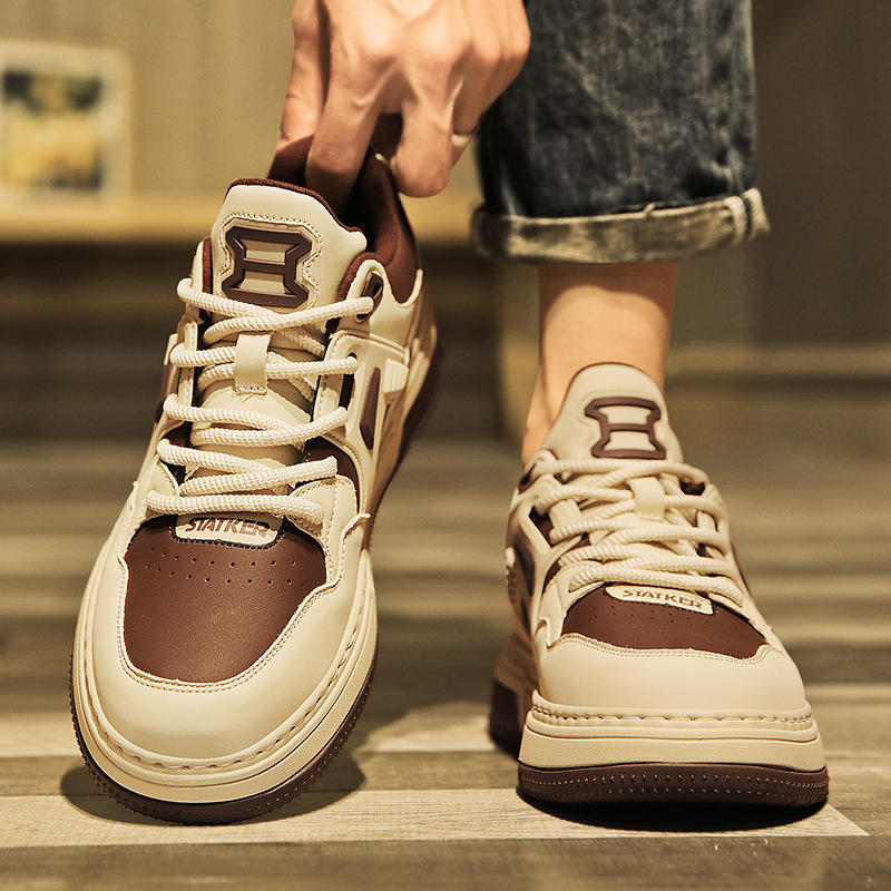 2025S New Trend Designer Men S In Spring High End Versatile Free Shipping Casual Niche Black Panda Board Shoes Youth Sports Height Increasing White An