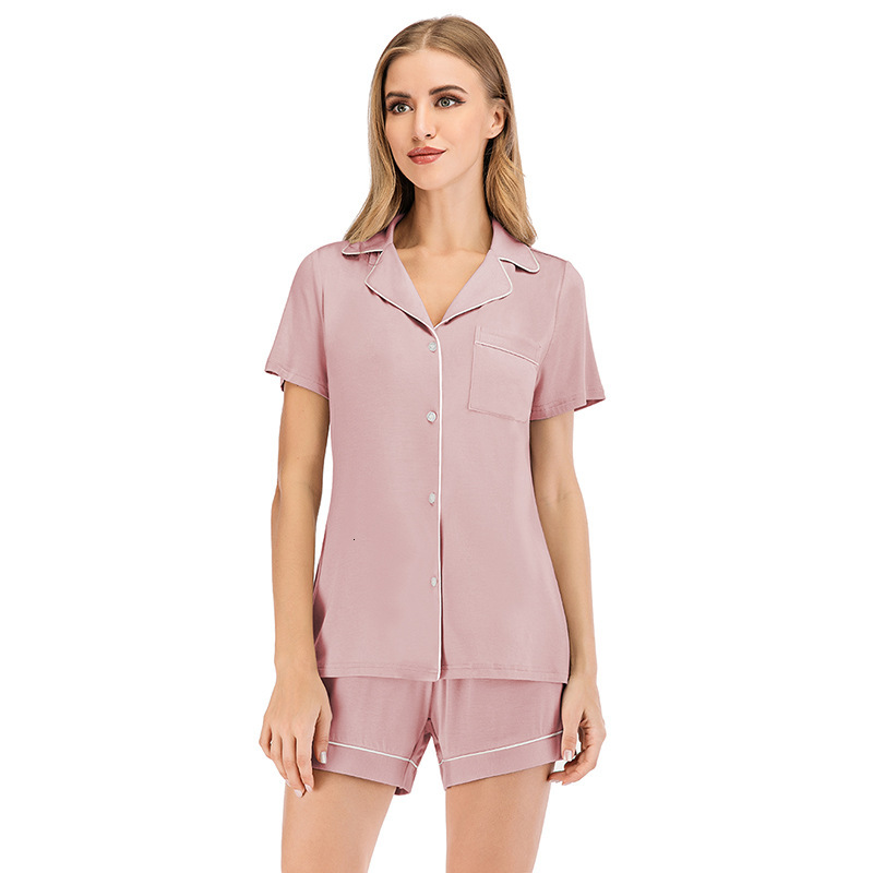 Women's clothing 2025 spring/summer new short sleeved shorts set pajamas Modal casual and comfortable home wear