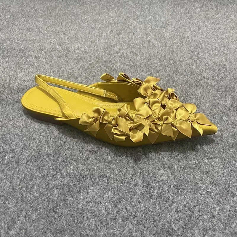 Wens Shoes 2024 High Quali Autumn Outdoor Wens Sandals Pointed Toe Solid -knot Low-heeled Daily Sandals Wen Z250326