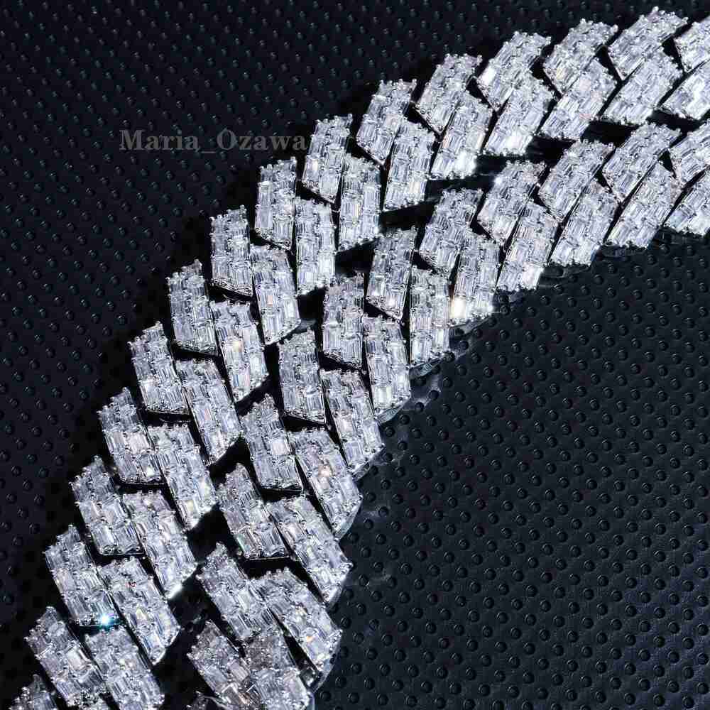 Custom Jewelry Hip Hop Men 20mm Cz Fine Bling Diamond Necklace Gift 5a Zircon Cuban Link Chain