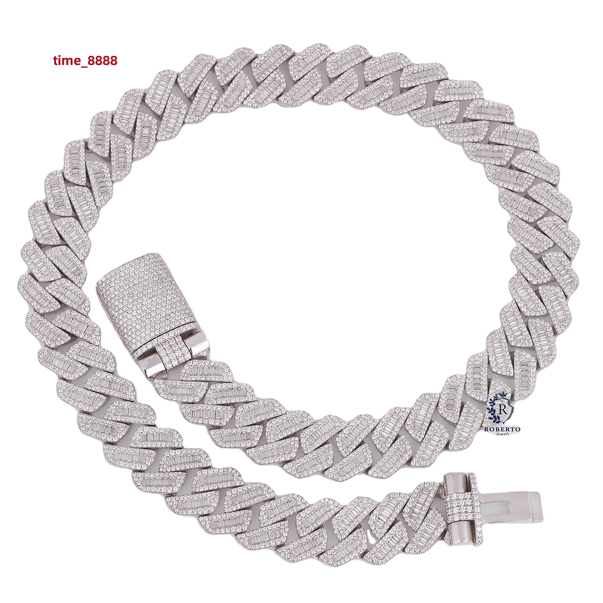 Delivery Fast High Quality Hip Hop Necklace Bracelet Moissanite Diamond Chain Silver Iced Out VVS Moissanite Cuban Link Chain