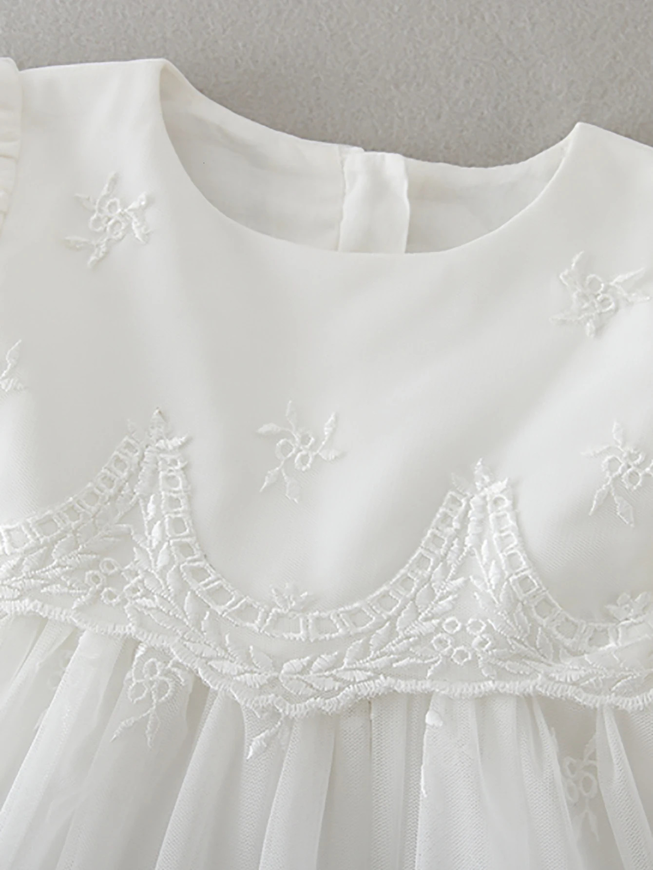 Baby Girls Christening Baptism Dress Flower Embroidered Gown Outfit for Birthday Party Special Occasion 250325