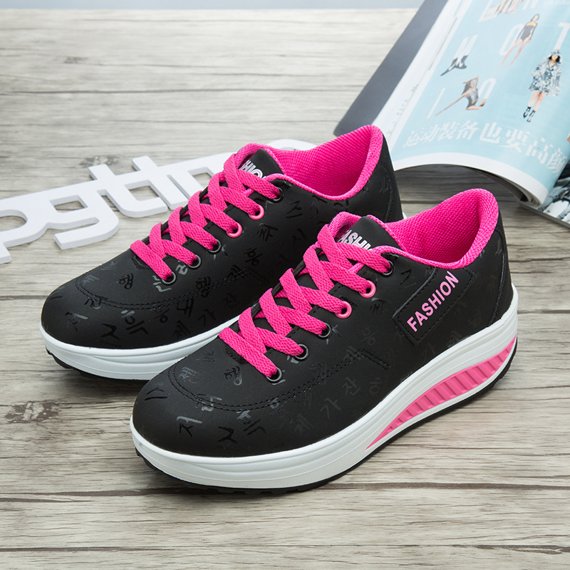 Designer Shoes Light Luxury Leather Rocking Sole Thick Sole Casual Sports Shoes Korean Version Travel Fashion Single Sponge Cake Shoes Large Women