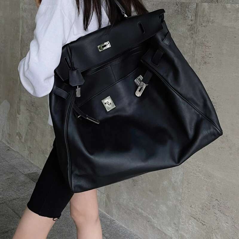 Large Capacity Tote Black Bags For Women Designer Handbags Purses 2024 New In Vintage Moto & Bike Lock Shoulder Crossbody