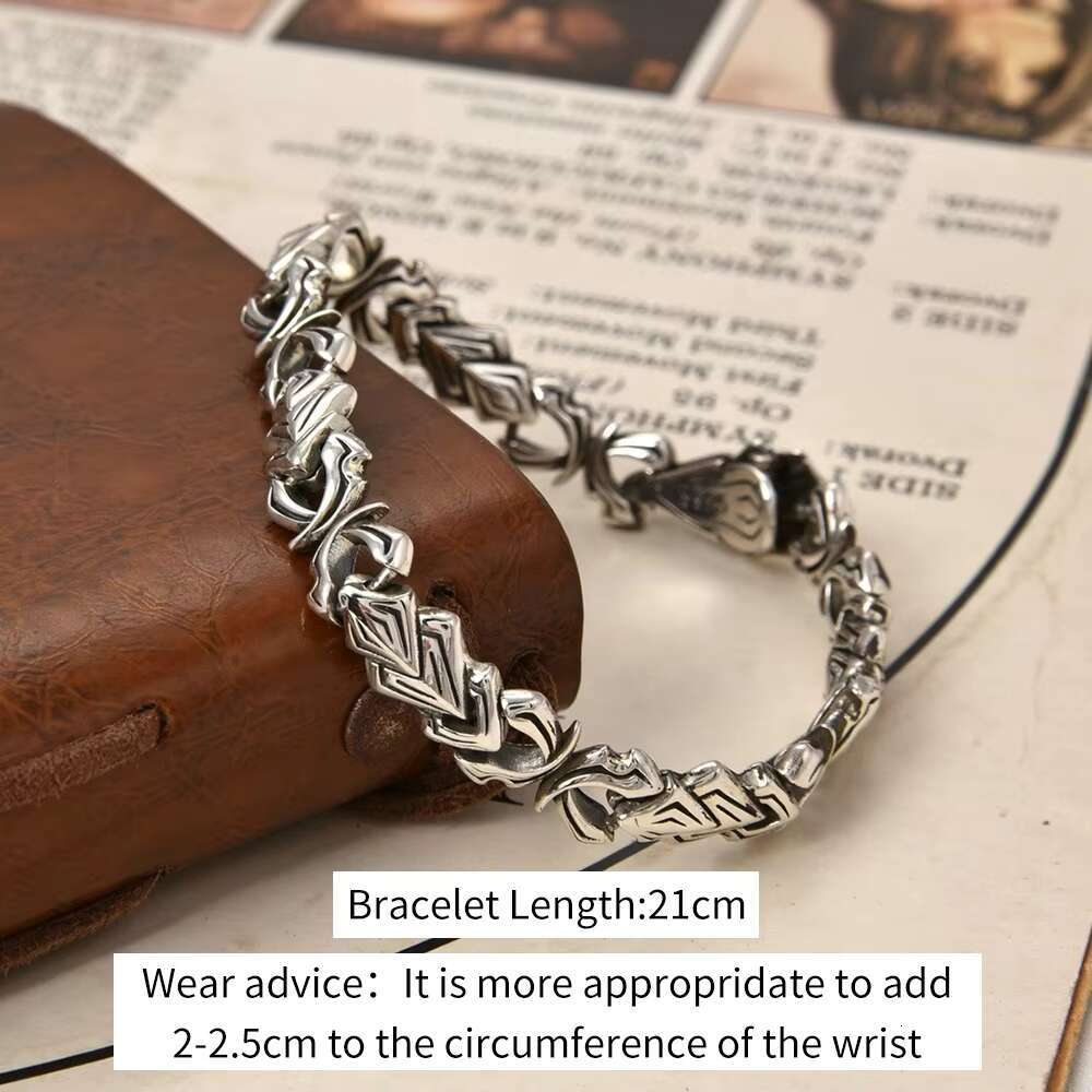 S pure aging craftsmanship antique style Thai sier bracelet