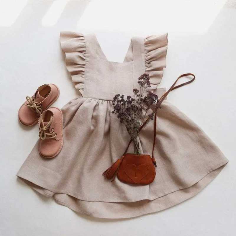 Summer Toddler Girls Dress 100% Cotton Pleated Baby Dress Baby Dress sisters Dress W250326