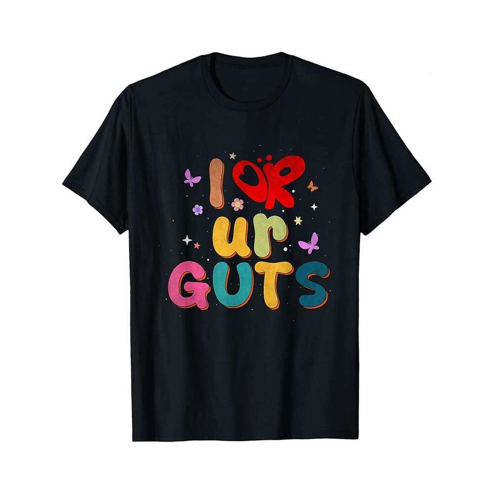 Designer T shirt Valgory Vintage Unisex T-Shirt - I Love Your Guts Funny Whimsical Butterfly Art - 220g Tshits