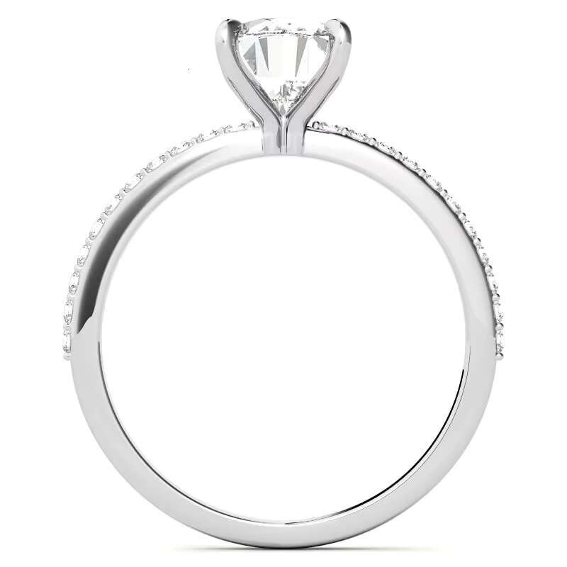 Personalized S925 Sterling Silver Plated 9k/10k/14k/18k Gold Oval Cut Zircon Diamond Engagement Ring Fot Women