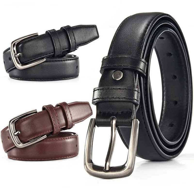 2.2cm 2.8cm wide new womens classic pin buckle strap fashionable PU leather high-end feel pants strap black coffee brown W250326