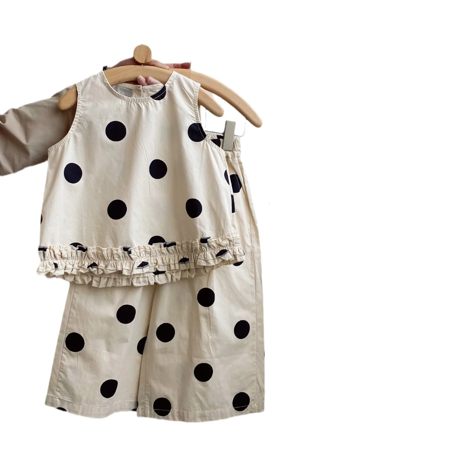 Kids Girls Clothes Suits Summer Children Girl Polka Dot Clothing Set Baby Girl Dot Vest Pants 2pcs Clothing Sets 250326