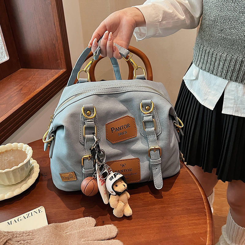 2024 new denim large capacity women's simple casual crossbody small bag commuting backpack trend