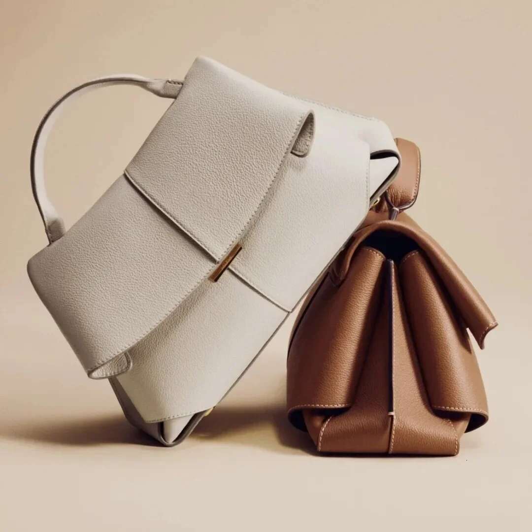 2025 New Fashion Women Handbags European Designer Cow Genuine Leather Shoulder Bags Female Brand Crossbody Wrinkled Bag