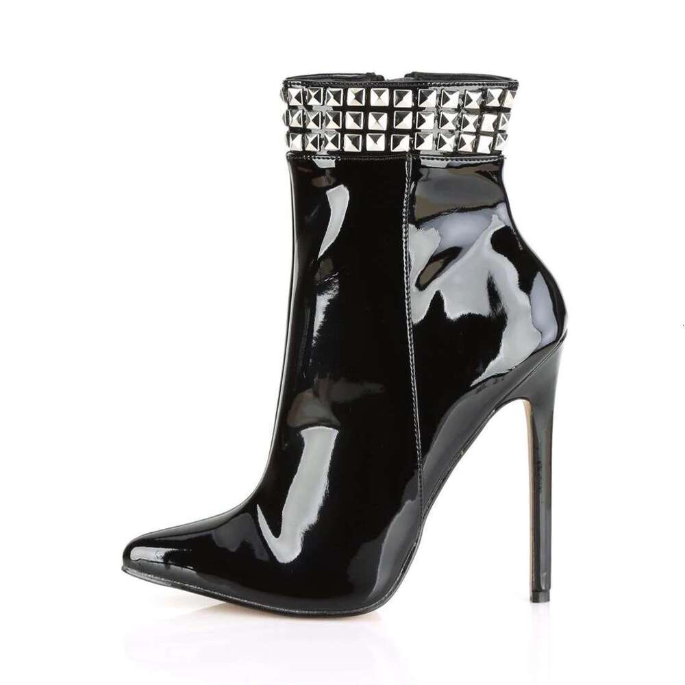 High Heel Cm High Heels With Rhinestone Decoration Side Zipper Low Cut Boots Steel Tube Dance Shoes Walking And Performance Shoes