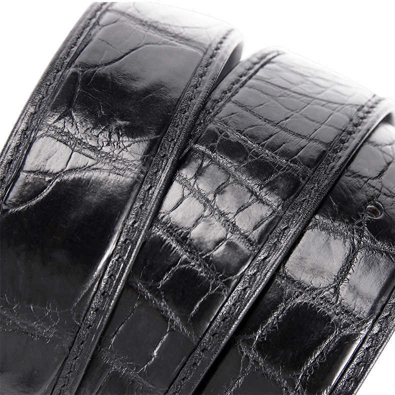 Belts Straight Thai Crocodile Belt Mens Business Leisure Belt Crocodile Belly without Splicing 3.4 Automatic Buckle S25326