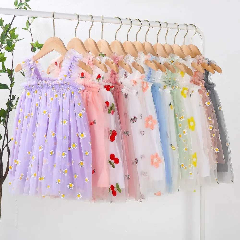 Flower Girls Dresses Childrens Clothing Kids Clothes Summer Fairy For Stage Show Dance Wear Cosplay Costumes Sling Casual W250326