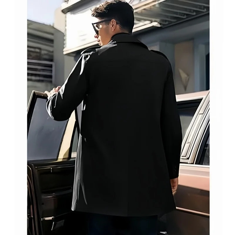 Spring Jacket Mens Trench Mens Coat Medium length Casual Line Personalized Jacket Street Coat Mens Clothing 250324