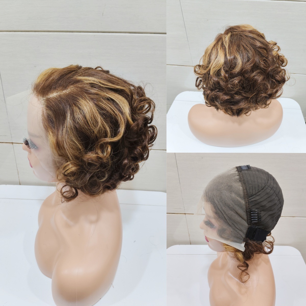 10A 13*4Frontal Loose Wave Bob 100% Human Hair Wigs