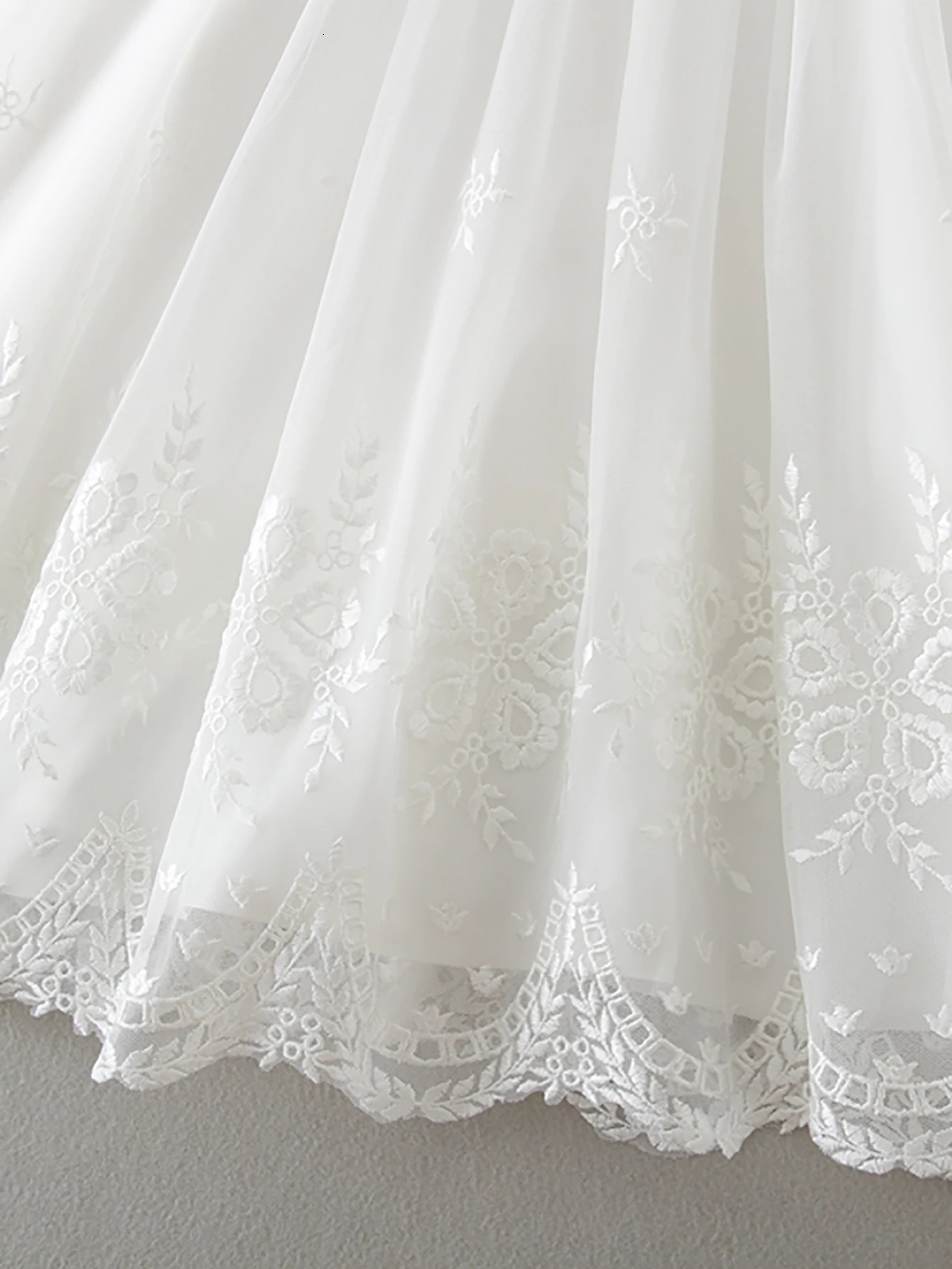 Baby Girls Christening Baptism Dress Flower Embroidered Gown Outfit for Birthday Party Special Occasion 250325