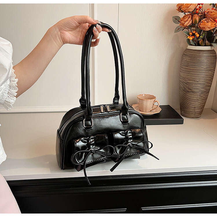 2b Trendy women's 2024 new niche stick hand-held one shoulder crossbody bag, bow tie, spicy girl underarm bag