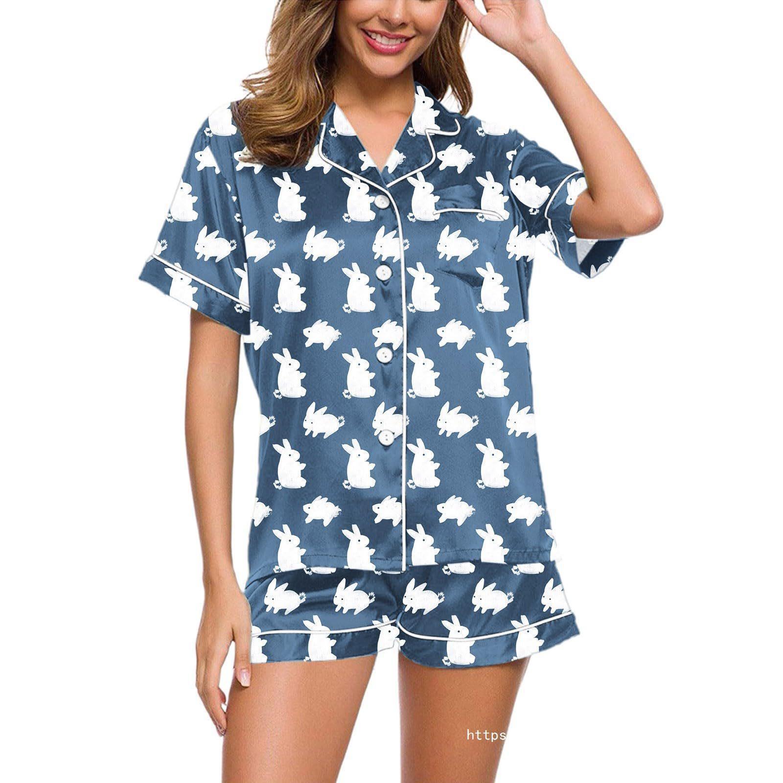 2025 Easter Printed Home Furnishings Fashion Casual Set Personalized Women's Pajamas