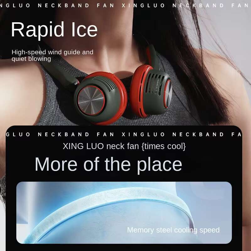 2024 New Mini 1600mAh Neck Fan Wearable Silent Bladeless 5-speed Coog Outdoor Portable Small Air Conditioner