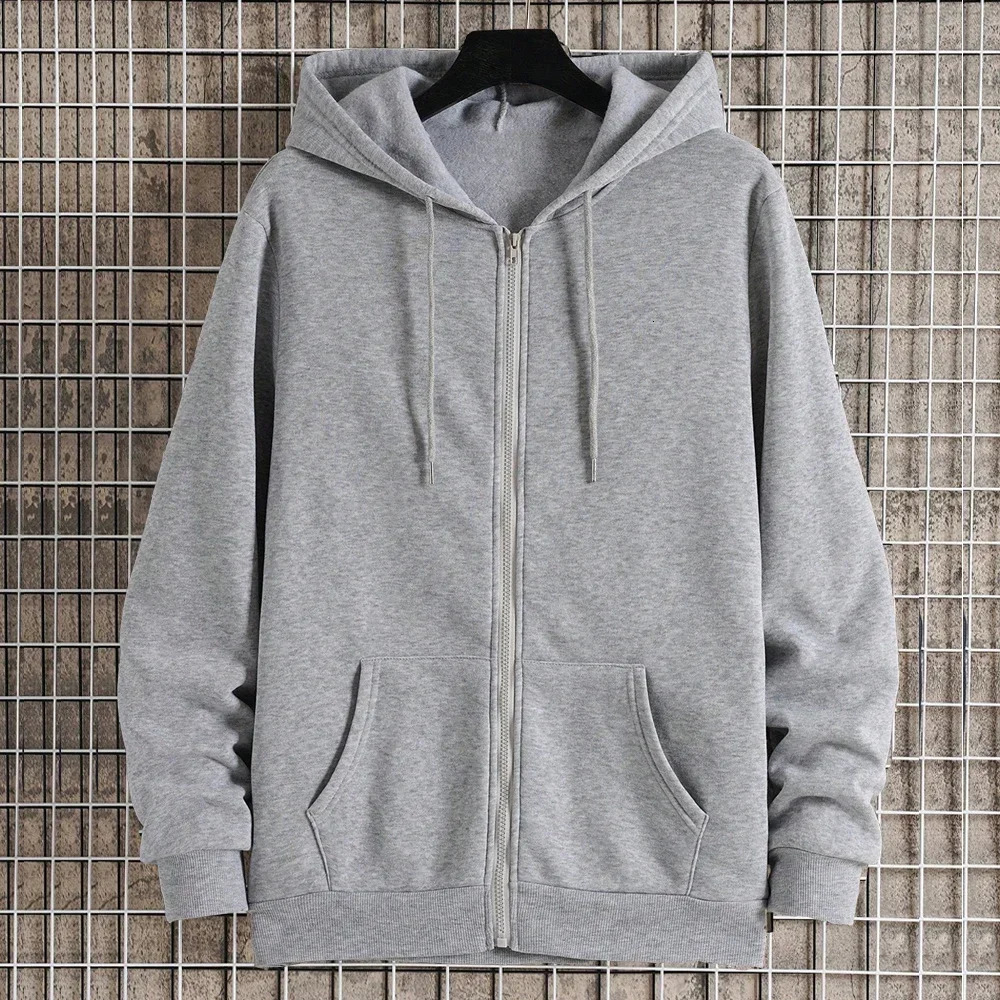 Mens Zipper Hoodie Womens Wool Sweatshirt Hip Hop Street Clothing Classic Casual Solid Color Hoodie Zipper Sweatshirt 250324