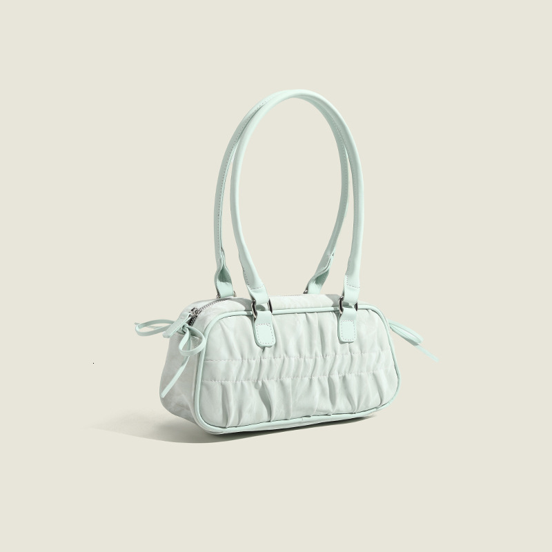 Bow Pleated Baguette Bag For Women 2025 Spring New Fresh Sweet All-in-one Braided Underarm Bag Designer Bag