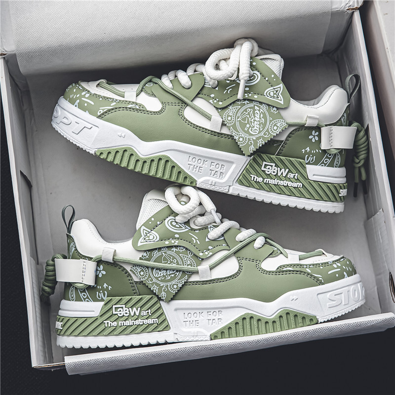 New Trend Designer Shoes For Men In Summer Internet Famous Thick Soled Versatile Breathable Sports Board Shoes Casual Teenage Height Increasing Niche 