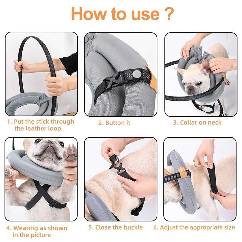 Blind dog collar pet seat belt adjustable reflective guide device anti-collision collar suitable for protecting blind dogs and cats X250326