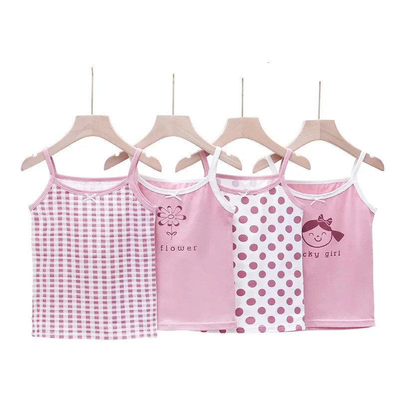 Summer Girls Cartoon Tank Top Childrens Sets Wear Cotton Crewneck Vest Strappy Tops Briefs Boxer Shorts Kid 3-8 Years Old 250325