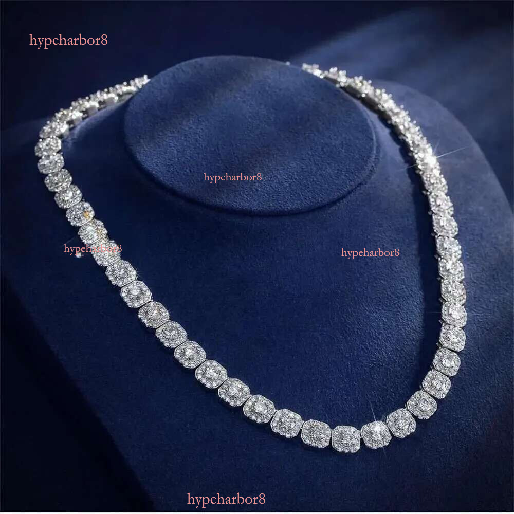 Fire Jewelry 6mm 10mm Sterg Sier d Color Vvs Moissanite Dia Cluster Tennis Chain Necklace for Men Women