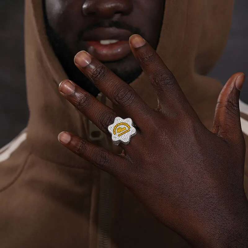 Custom Name Moissanite Ring 925 Silver Custom Made Ring For Men Hip Hop Jewelry