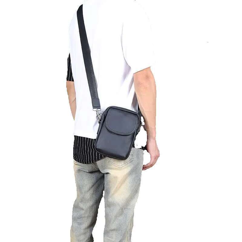 New Casual Leather Male Baotou Layer Cowhide Single Shoulder Crossbody Vertical Business Backpack Men's Bag