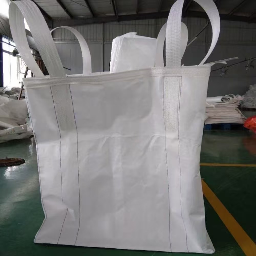 White Reinforced Bulk Storage Space Bag for Industrial Waste - Durable & Heavy Duty