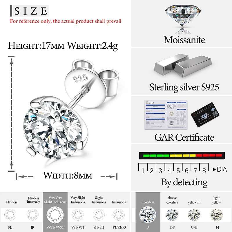 Luxury Triangle Moissanite Eearring 925 Sterling Silver Earrings For Women Silver 925 Fine Jewelry