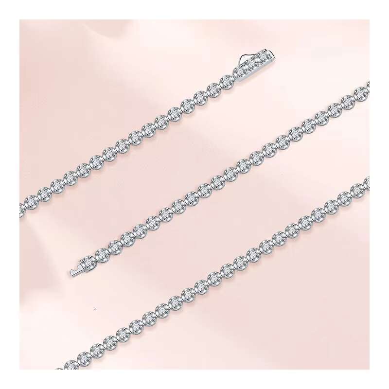 Free Design S925 Sterling Silver 2MM VVS D Moissanite Diamond Tennis Chain Bracelet for Women
