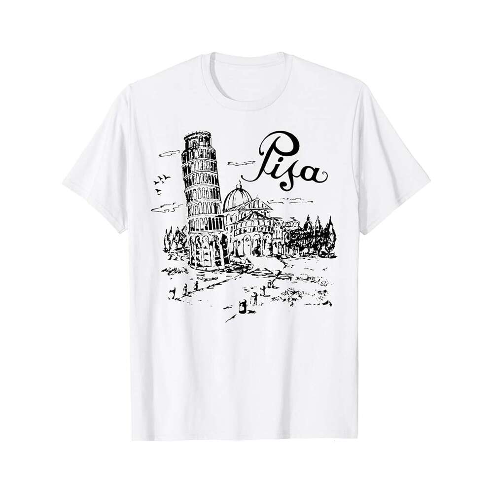 Designer T shirt Travel Apparel Leaning Tower Of Pisa - 220g Tshits