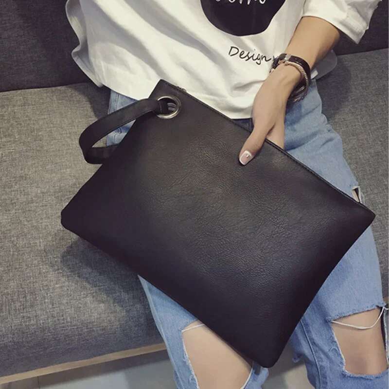 Fashion Solid Women's Leather Women Envelope Clutch Evening Bag Female Clutches Handbag
