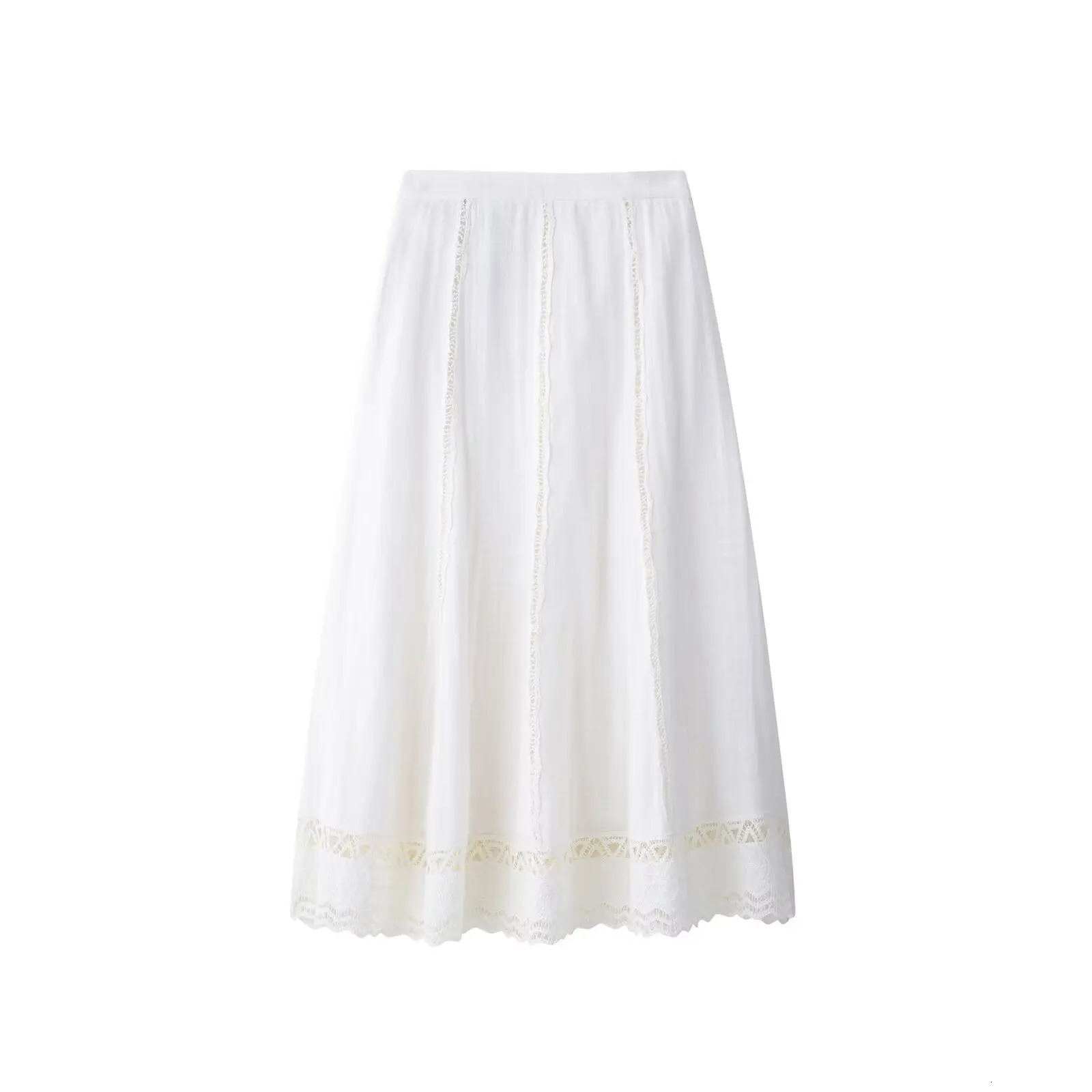 Elegant Women Hollow Out n Set Fashion Stand Round Neck Button Short Sleeve Tops And Midi Skirt Outfits Casual Summer Suits 250324