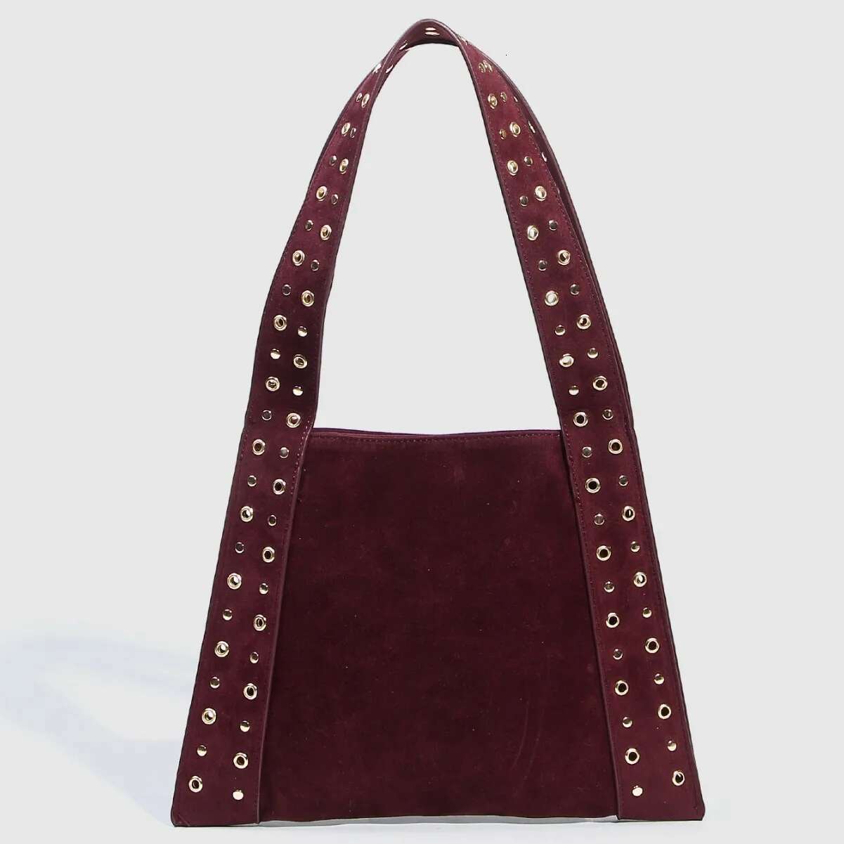 Designer Suede Shoulder Vintage Commuter Rivet Tote Bags Crescent Underarm Solid Color Trendy Armpit Bag