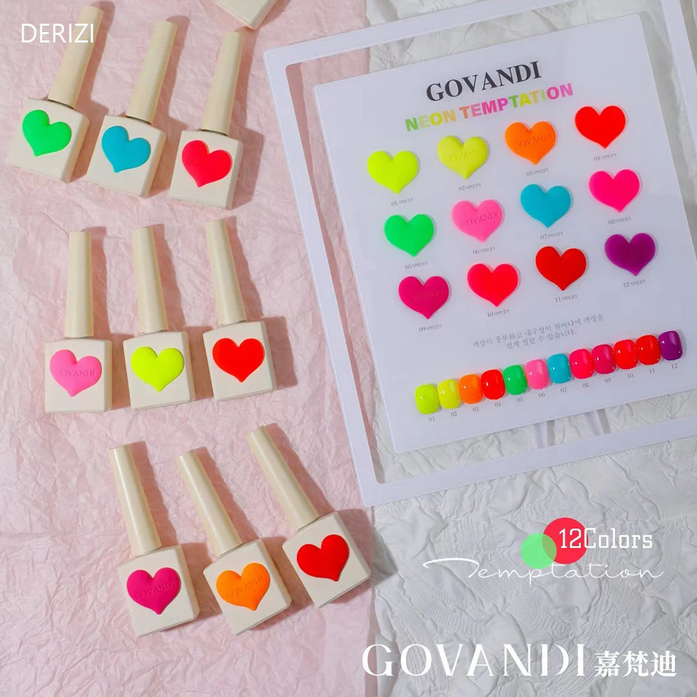 12pcs Candy Fluorescent Color Gel Polish Set WITH Loverly Bottle15ml Jelly Gel Soak Off UV Gel For Nail Salon Wholesale Set 250321