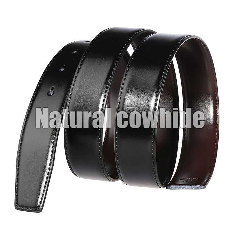 Vatty Official Authentic Mens New Leather Strap Gold Simple Metal Buckle Natural Cowboy Strap Mens Casual Business Strap W250326
