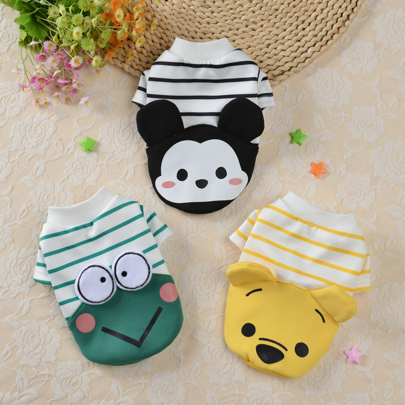Cute Cartoon Dog Hoodie Sweaters for Small Medium Dogs, Fleece Dog Sweatshirt with Long sleeves, Soft Comfortable Spring Autumn Dog Clothes for XS to 