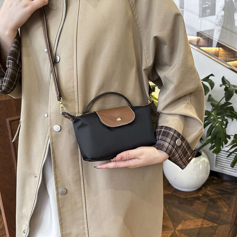 Fashionable and Versatile 2024 Spring/Summer Women's Bag Single Shoulder Crossbody Handheld High end Nylon Dumpling Bun