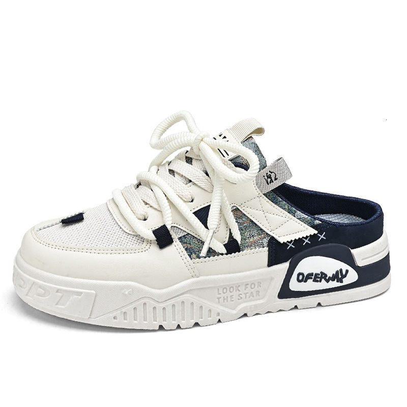 2025S New Trend Designer Baotou Half Slippers For Men Summer Outerwear Lazy One Step Stepping No Back Heel Men S Mesh Board Shoes Youth Cool Dragging