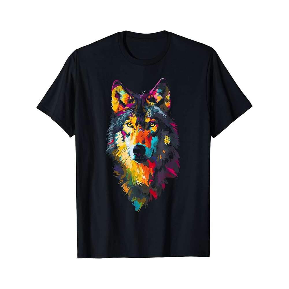 Designer T shirt Winter Wolves Peaceful Snowscape Portrait Art Noveau - 220g Tshits