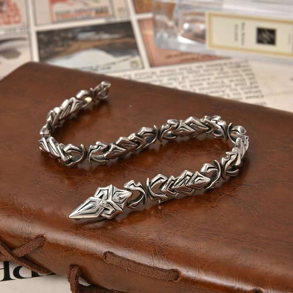 S pure aging craftsmanship antique style Thai sier bracelet