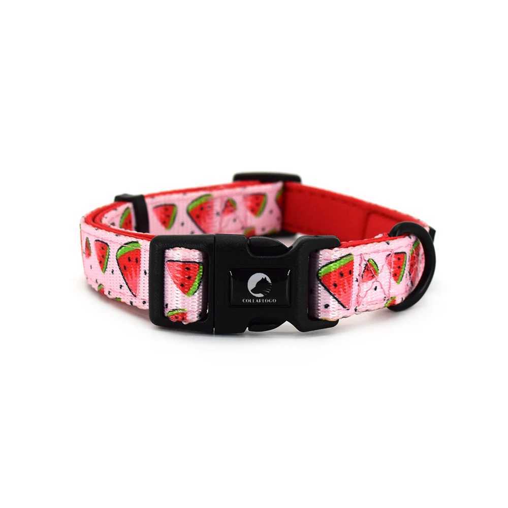 Adjustable pet dog collar durable soft and cute creative watermelon design belt chloroprene rubber safety pool bag dispenser X250326